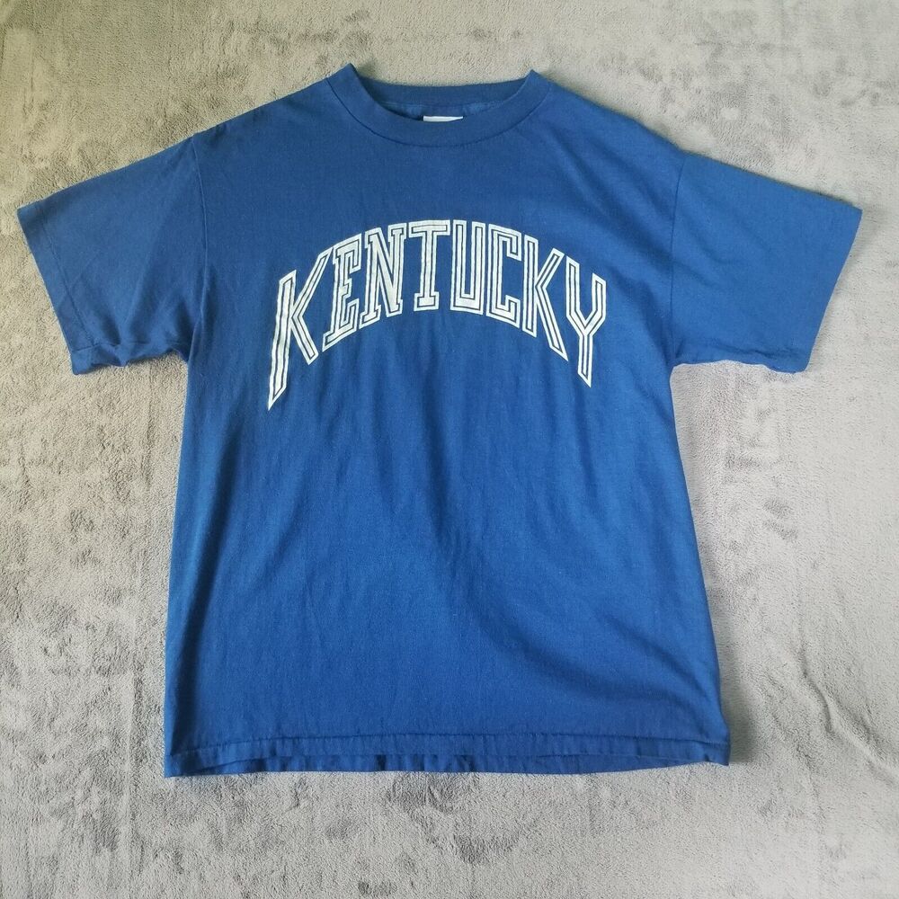 VINTAGE Kentucky Wildcats TShirt Mens Blue White XL Reebok Single Stitch USA